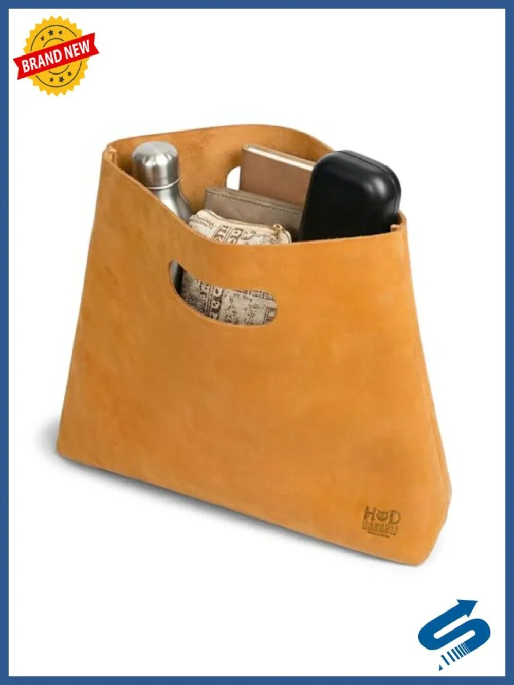 Full Grain Leather and Sheepskin Handmade Top-Handle Bag